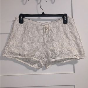 white lace pj shorts
